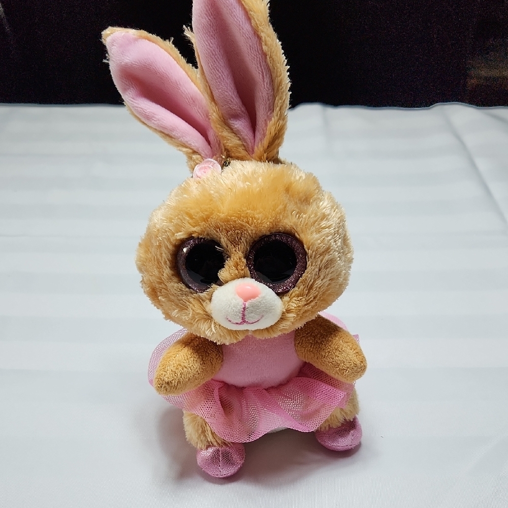Ty Plush Bunny in Pink Dress ( Twinkle Toes )